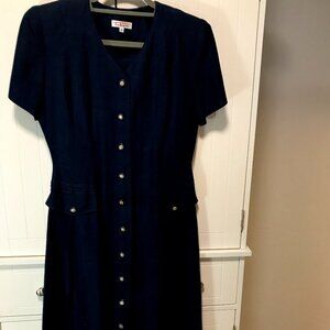 Talbots Navy Linen Dress -  short sleeve Size 4